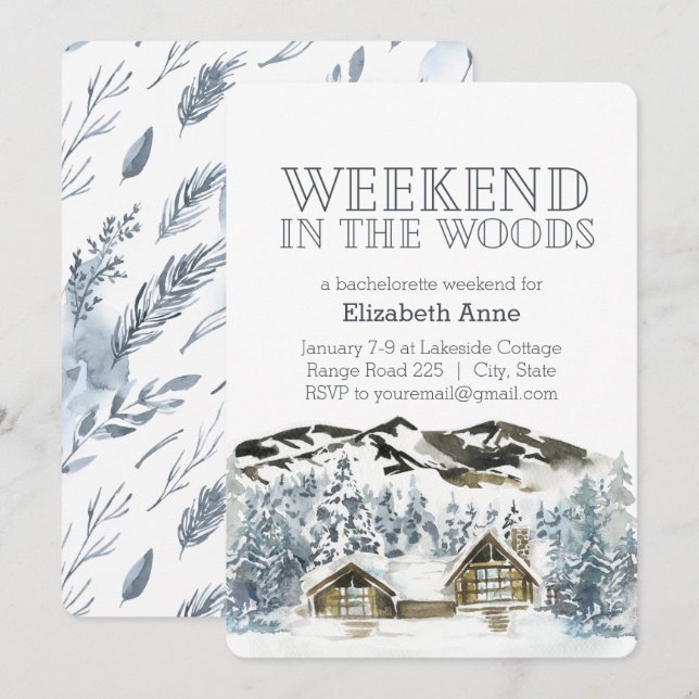 Week-end dans les bois | Invitation à une fête d'h (Devant / Derrière)