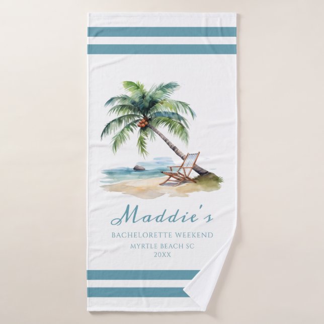 Week-end de Bachelorette Personnalisé Élégant Past (Serviette de bain)
