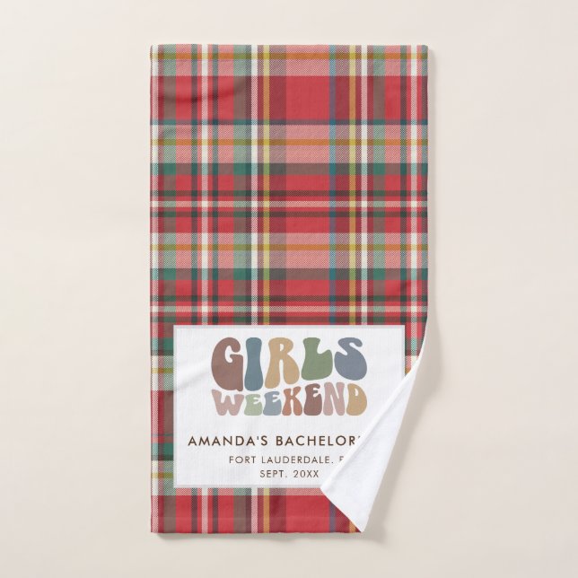 Week-end de filles célibataires en tartan Fête rus (Serviette à main)