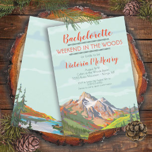 Week-end Getaway Mountain Woods Invitations