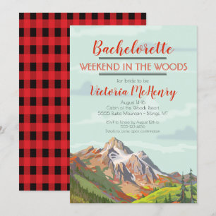 Week-end Getaway Mountain Woods Invitations