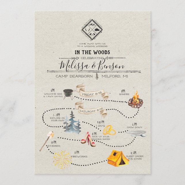 Week-end mariage dans la carte d'Itinéraire Woods (Devant)