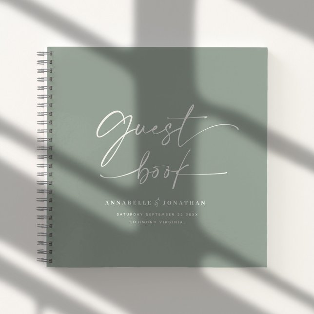 Weight livre d'invité sauge vert minimal moderne (Créateur téléchargé)