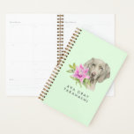 Weimaraner Chien et Lily | Ajouter Votre Nom<br><div class="desc">Il s'agit d'une aquarelle d'un chien Weimaraner et d'un lis rose. Weimaraner est un gros chien qui était élevé pour la chasse. Elle a une belle robe argentée ou gris souris avec les yeux bleus. Ceci a été peint à la main sur Arches papier pressé chaud avec Daniel Smith aquarelle...</div>