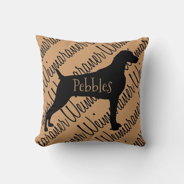 Weimaraner Chien Silhouette Coussin personnalisé (Recto)