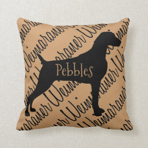 Weimaraner Chien Silhouette Coussin personnalisé