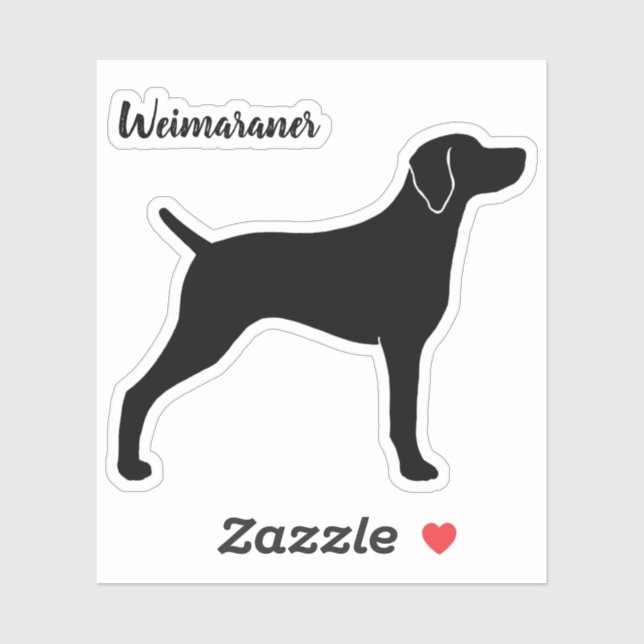 Weimaraner Chien Silhouette Weim Vinyl Sticker (Feuille)