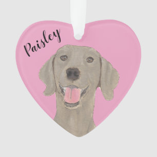 Weimaraner de coeur rose personnalisé