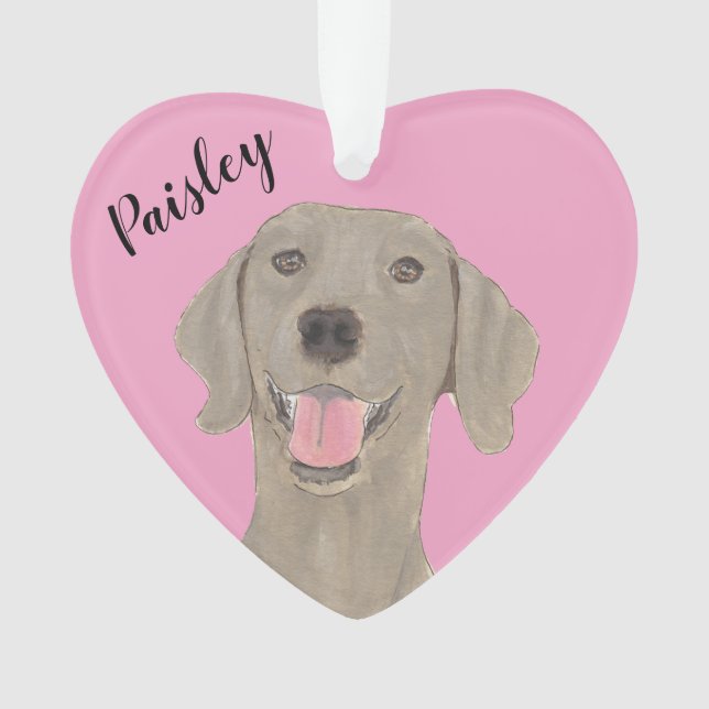 Weimaraner de coeur rose personnalisé (devant)