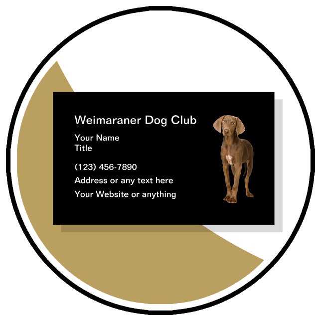 Weimaraner Dog Club Simple Cartes de visite (Weimaraner Dog theme business cards by CustomBusinessTemplates)