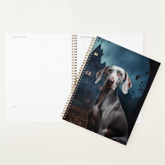 Weimaraner Halloween effroi (Devant avec enveloppe)
