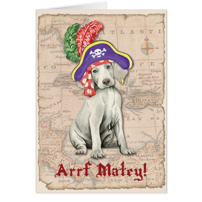 Weimaraner Pirate Card (Devant)