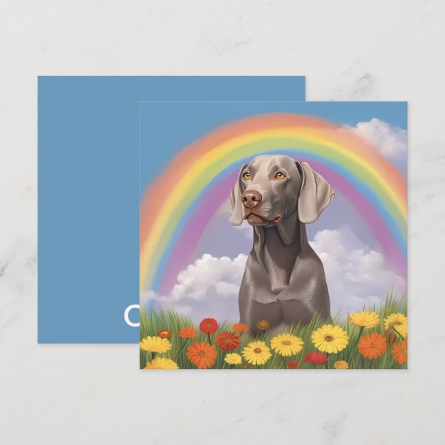 Weimaraner Rainbow Bridge Memorial Nom personnalis (Devant / Derrière)