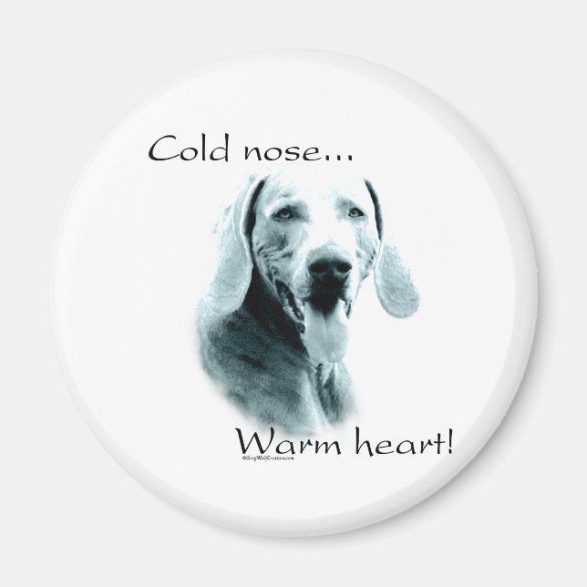 Weimeraner Froid Nez Chaud Coeur - Aimant (Devant)