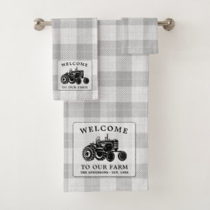 Welcome Family Nom Farm Tractor White Plaid
