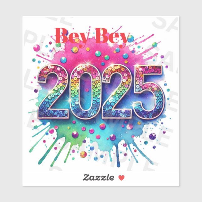Welcome the New Year Sticker Design (Feuille)