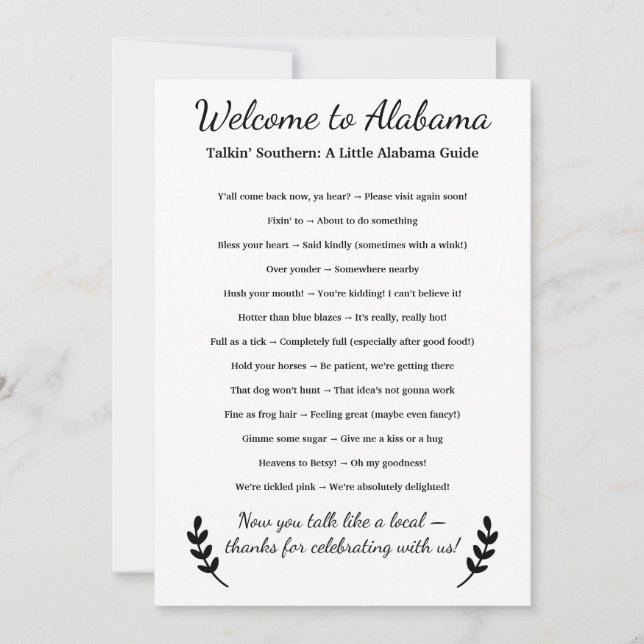 Welcome to Alabama Personalized with Local Phrases (Devant)