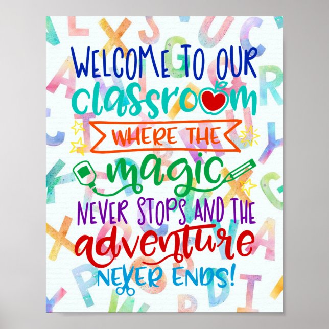 Welcome To Our Classroom - Poster (Devant)