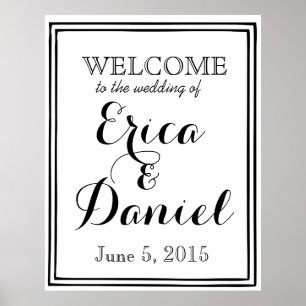 welcome to the wedding of poster sign chalkboard