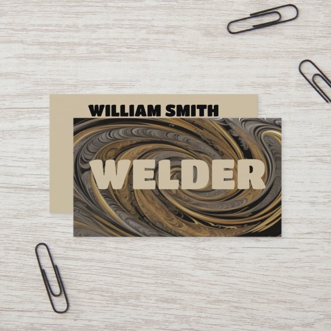 Welder Gold et Black Carte de visite (Devant/Arrière en situation)
