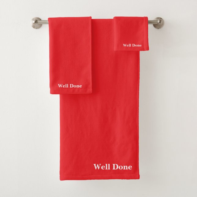 Well Done Christmas Red  Bath Towel Set (En situation)