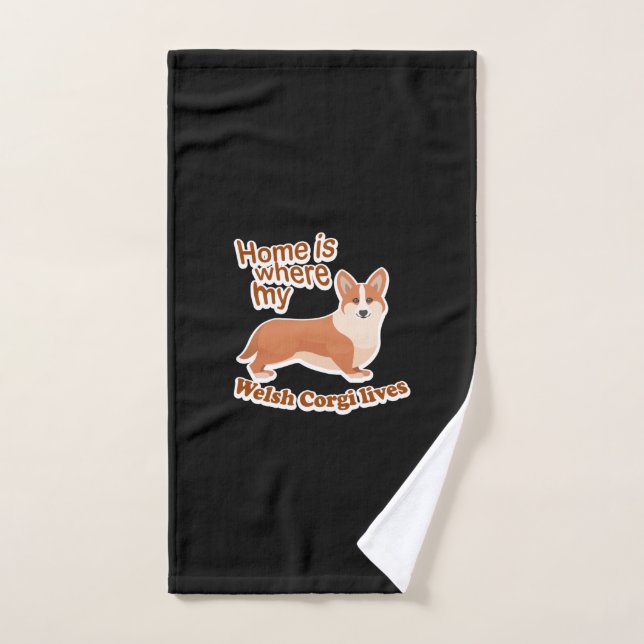 Welsh Corgi Home (Serviette à main)