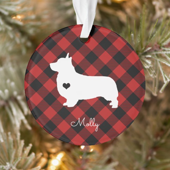 Welsh Corgi Nom du chien prélevé de Noël (Arbre)