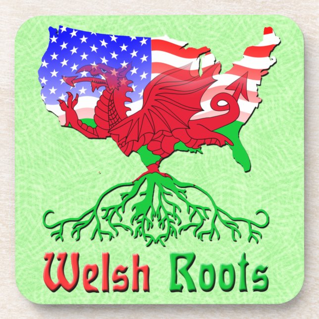 Welsh Roots, American Map Cork Dessous de verre (Devant)
