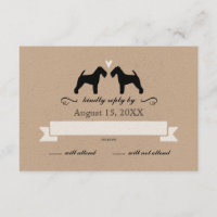 Welsh Terrier Silhouettes Mariage RSVP Réponse