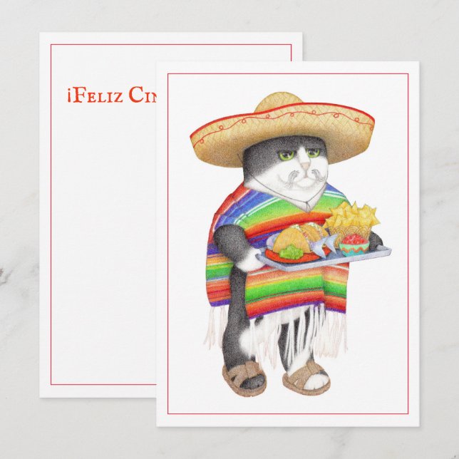 WENDELITO Cinco de Mayo 4,5x6,25 Carte Plate (Devant / Derrière)