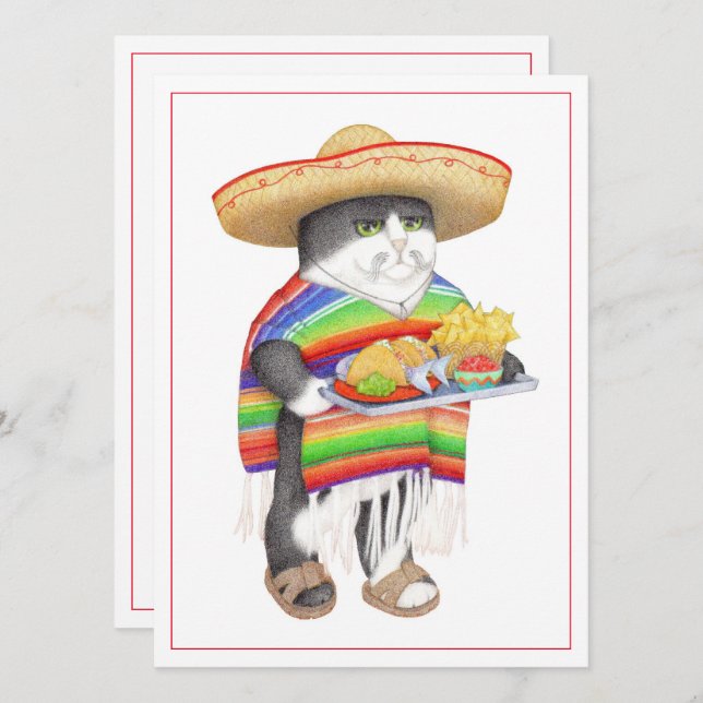 WENDELITO Cinco de Mayo 5,5x7,5 Carte Plate (Devant / Derrière)