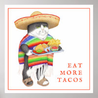 WENDELITO Manger Plus Tacos Poster 12"x12"