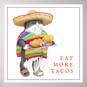 WENDELITO Manger Plus Tacos Poster 12"x12"