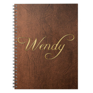 WENDY Faux Cuir Brown Texture Arty Carnet