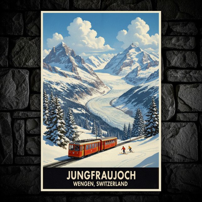 Wengen, Suisse : Poster Vintage voyage des années  (Créateur téléchargé)