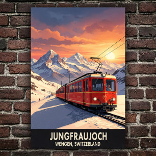 Wengen, Suisse : Poster Vintage voyage des années 