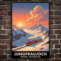 Wengen, Suisse : Poster Vintage voyage des années 