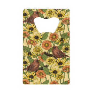 Wens et fleurs sur jaune pâle