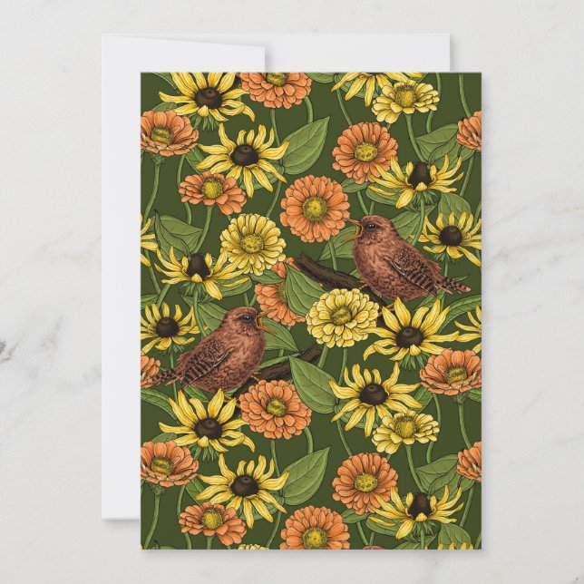 Wens et fleurs sur vert (Devant)