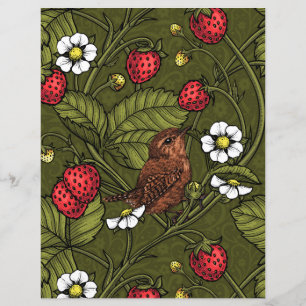 Wens et fraises sur vert foncé