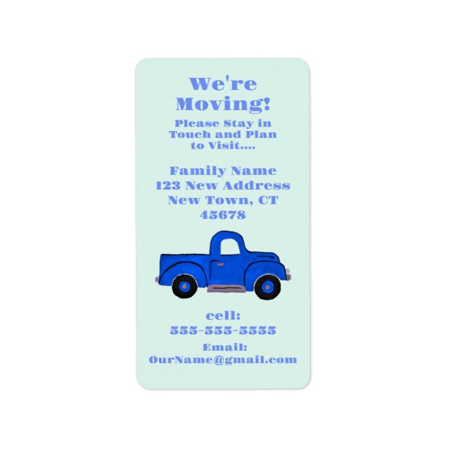 We're Moving Announcement Sticker Label (Devant)