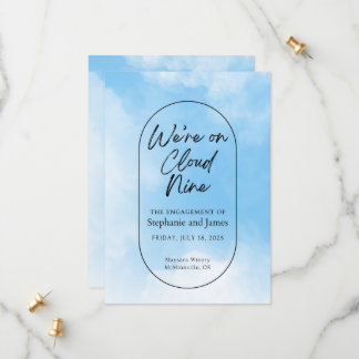 We're On Cloud Nine Engagement Party Invitation