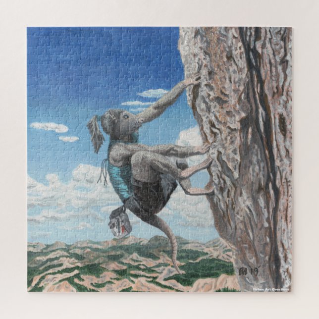 Wererat Girl Rock Escalade grand Imaginaire Puzzle (Vertical)