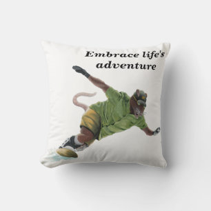 Wererat Snowboarder Imaginaire Art Jeter Oreiller