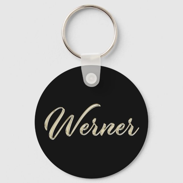 Werner Name whitegold Button Porte-clés (Recto)