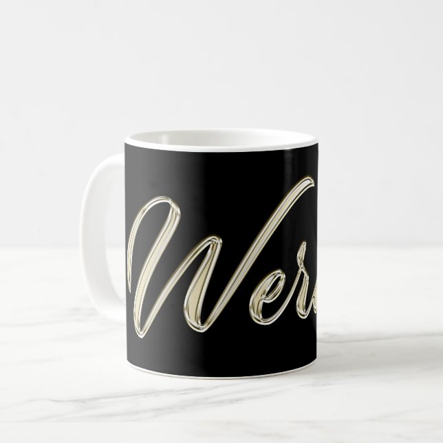 Werner Name whitegold Tasse Teetasse (Devant gauche)
