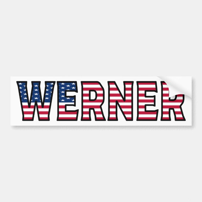 Werner Nom Vorname USA Aufkleber Sticker Auto (Devant)