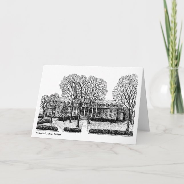 Wesley Hall, université d'Albion, carte pour notes (Devant)