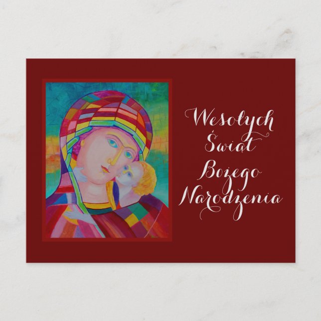 Wesołych Świąt Joyeuse carte de Noël en polonais (Devant)