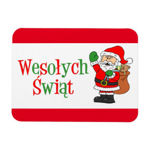 Wesolych Swiat Magnet de Noël polonais